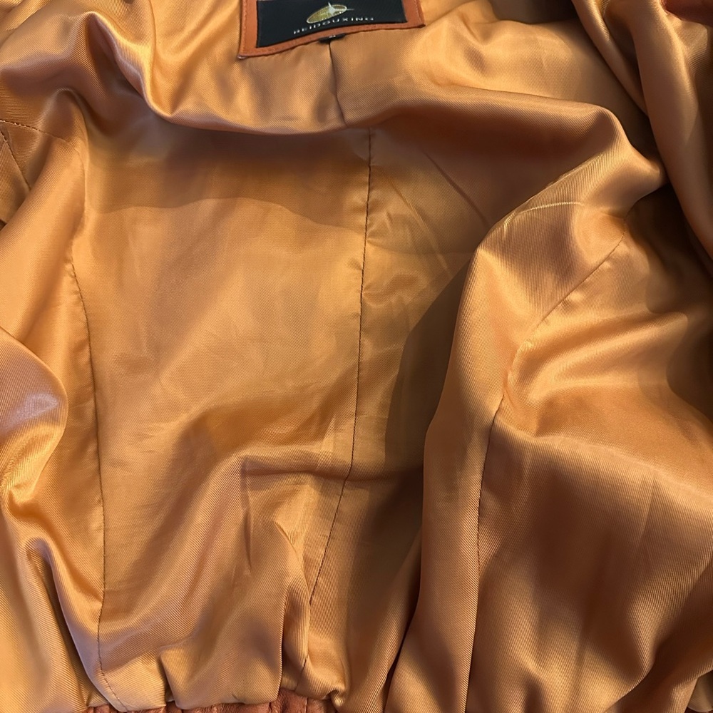 Vintage Cognac Leather Ruffle Peplum Jacket |Statement Jacket - Picture 12 of 15